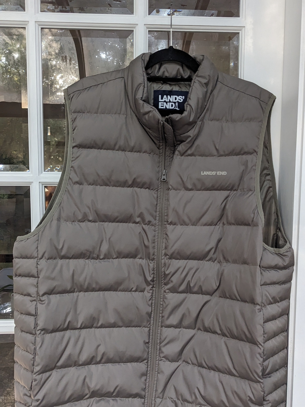 Lands' End Men's Taupe Quilted Packable Vest Size XXL